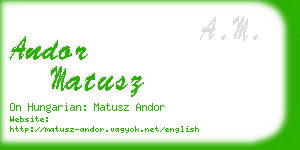 andor matusz business card